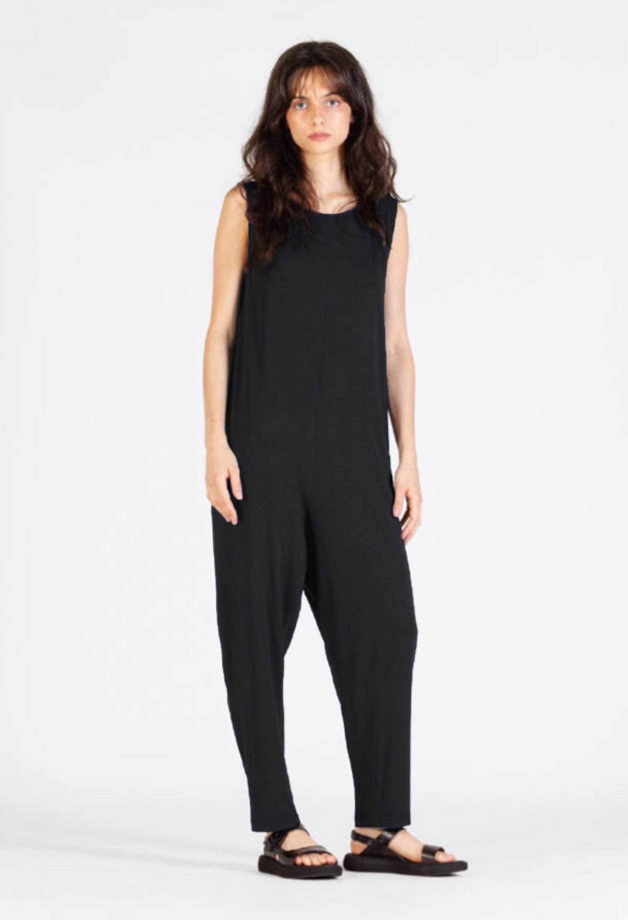 MAMA B Tapered Leg Jumpsuit in Black