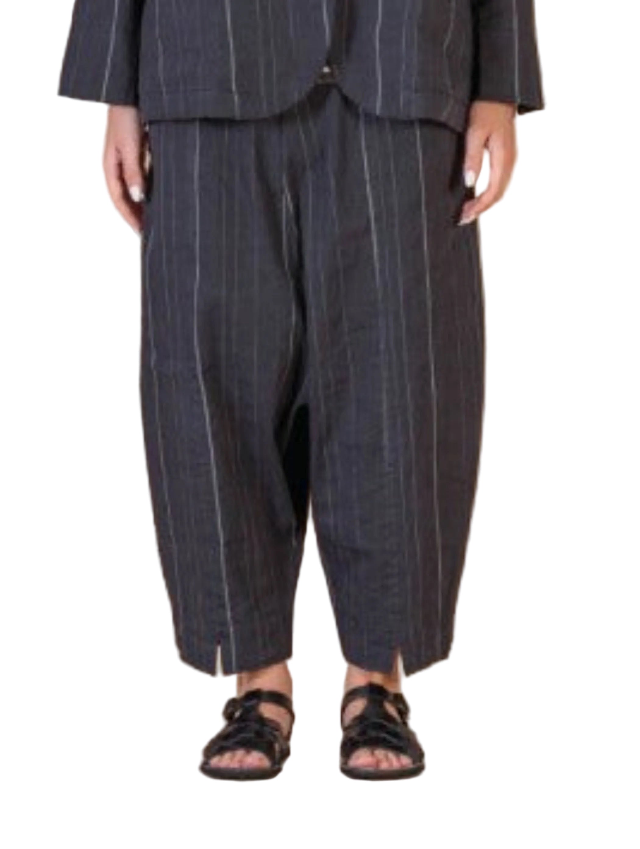 MAMA B Drop Rise Pant in Anthracite Stripe