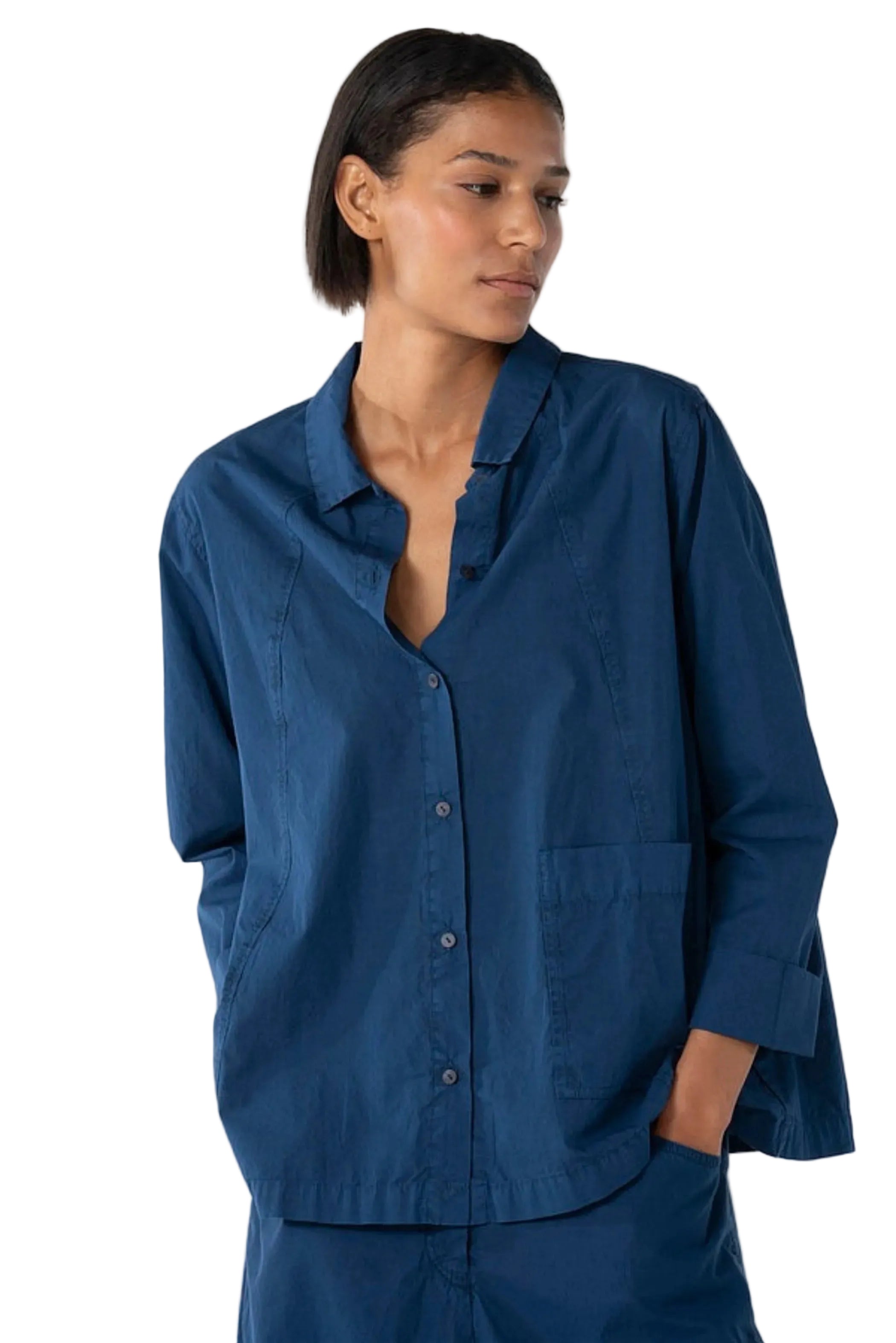 OSKA Collared Jacket in Denim