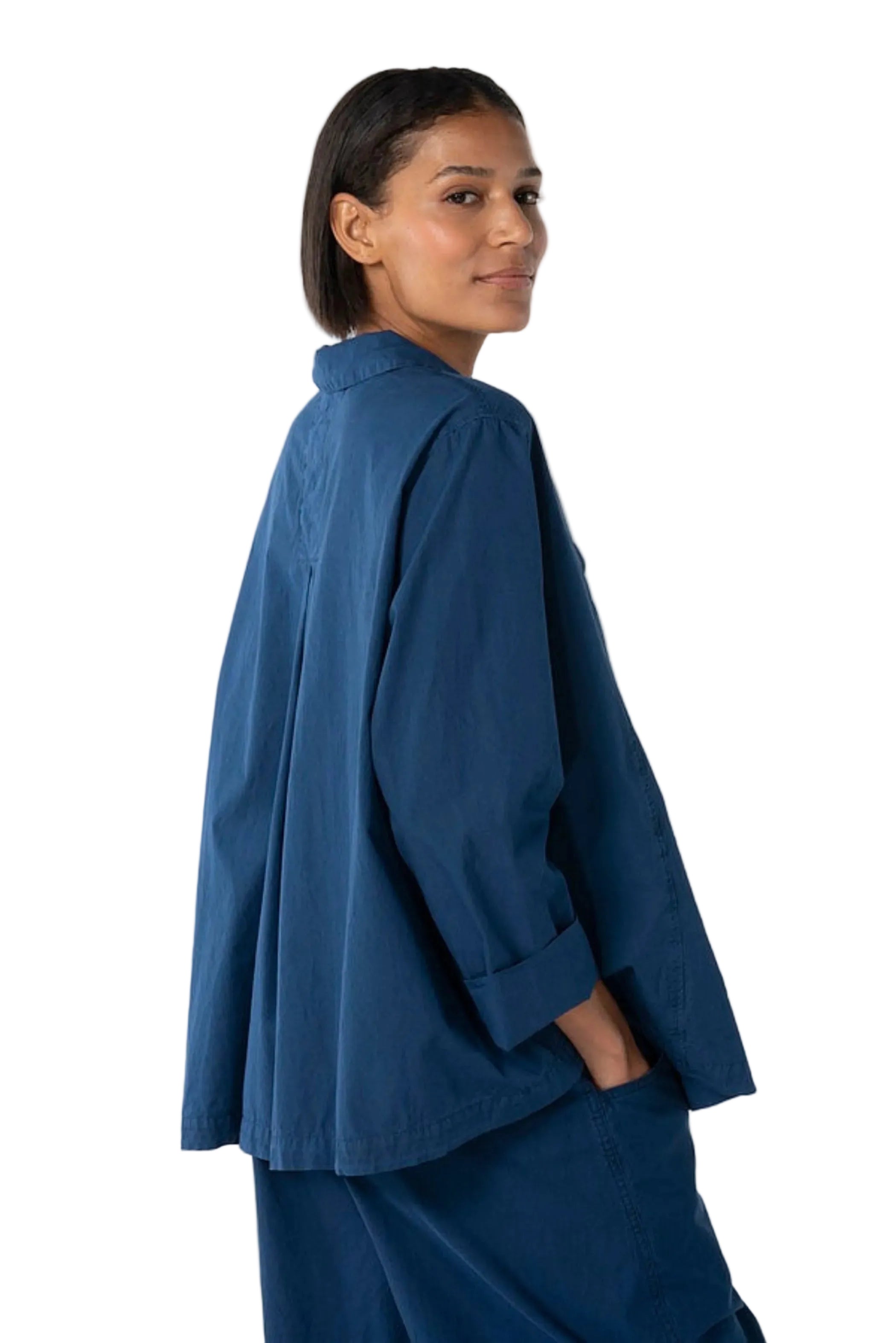 OSKA Collared Jacket in Denim