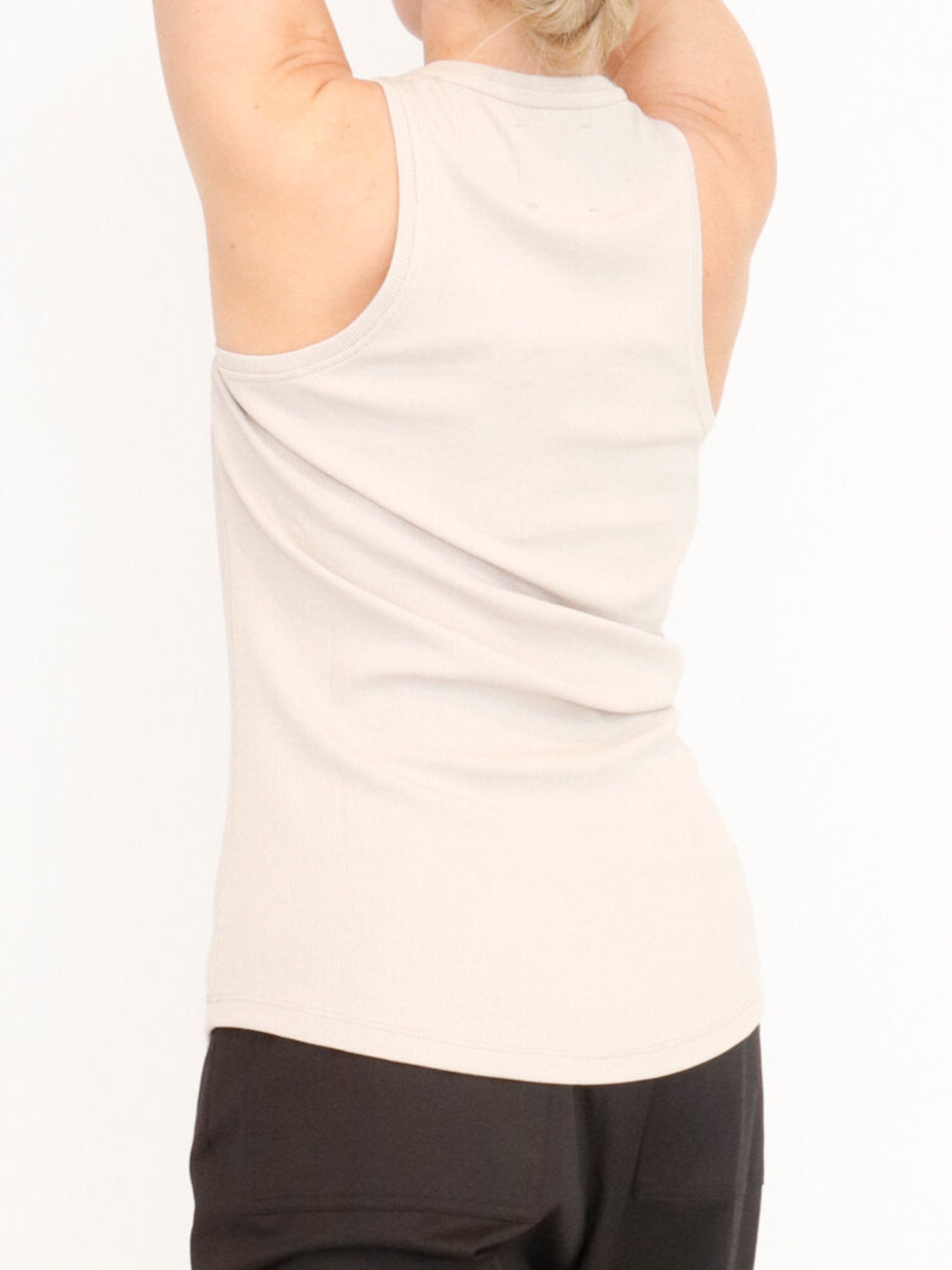 Sort Aarhus  Soft Ribbed Tank in Creme