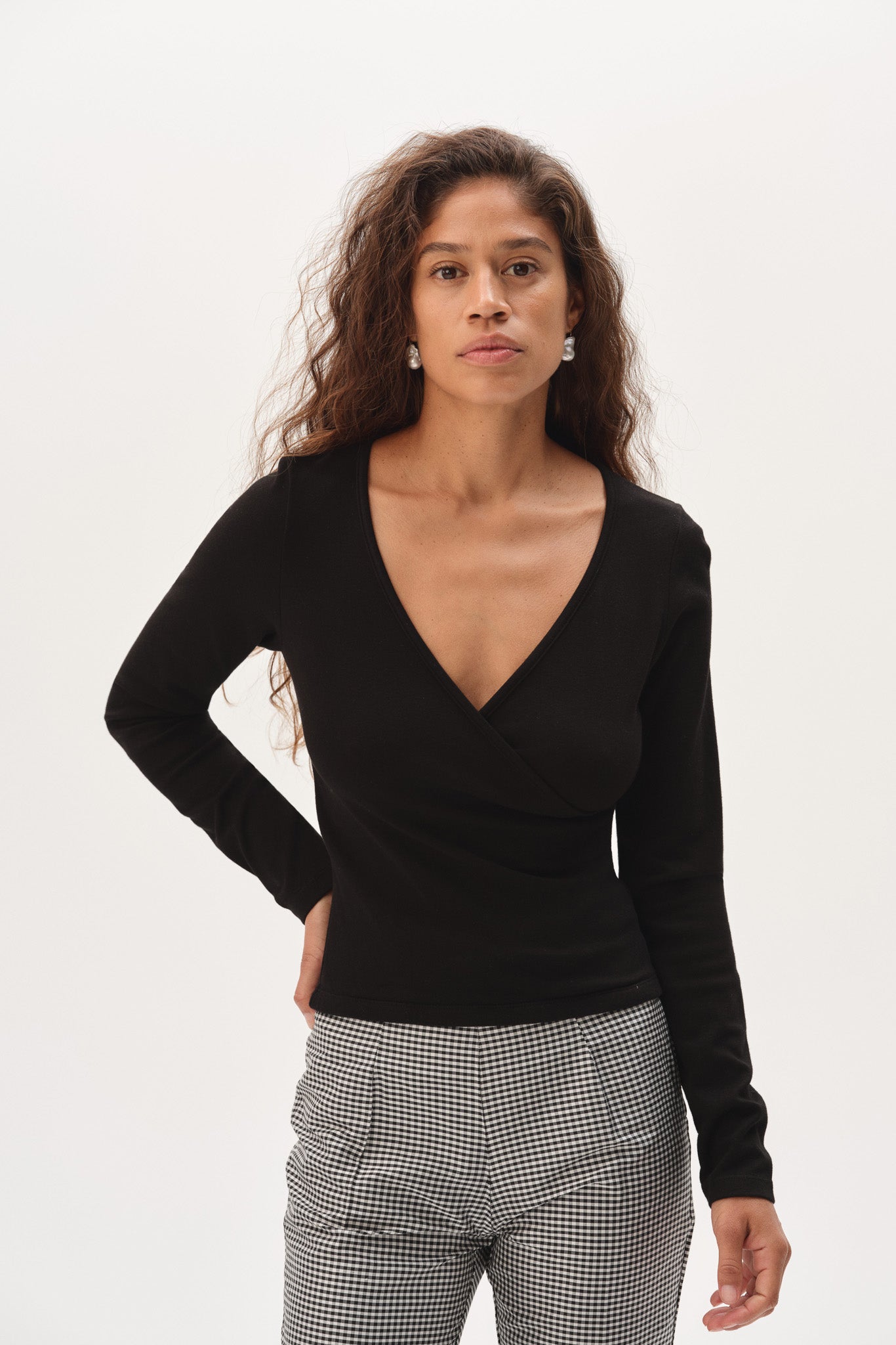 The Baby Rib Criss Cross Long Sleeve