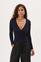 The Baby Rib Criss Cross Long Sleeve
