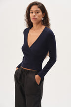 The Baby Rib Criss Cross Long Sleeve