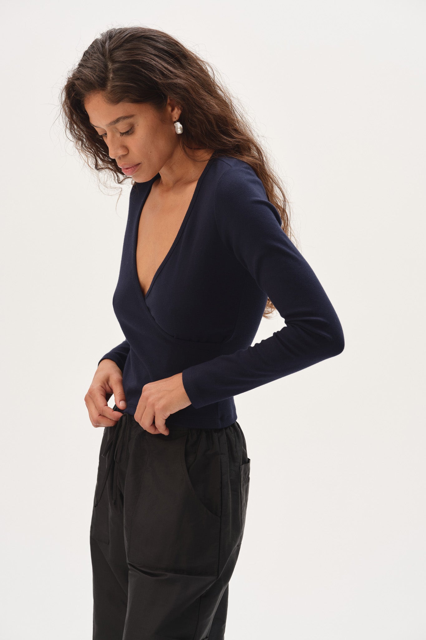 The Baby Rib Criss Cross Long Sleeve