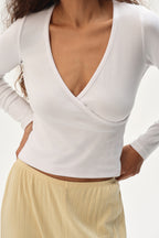 The Baby Rib Criss Cross Long Sleeve
