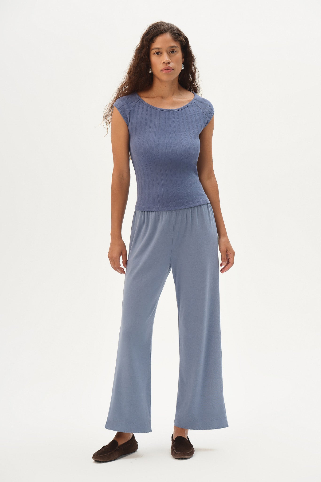 The Baby Rib Scallop Pant