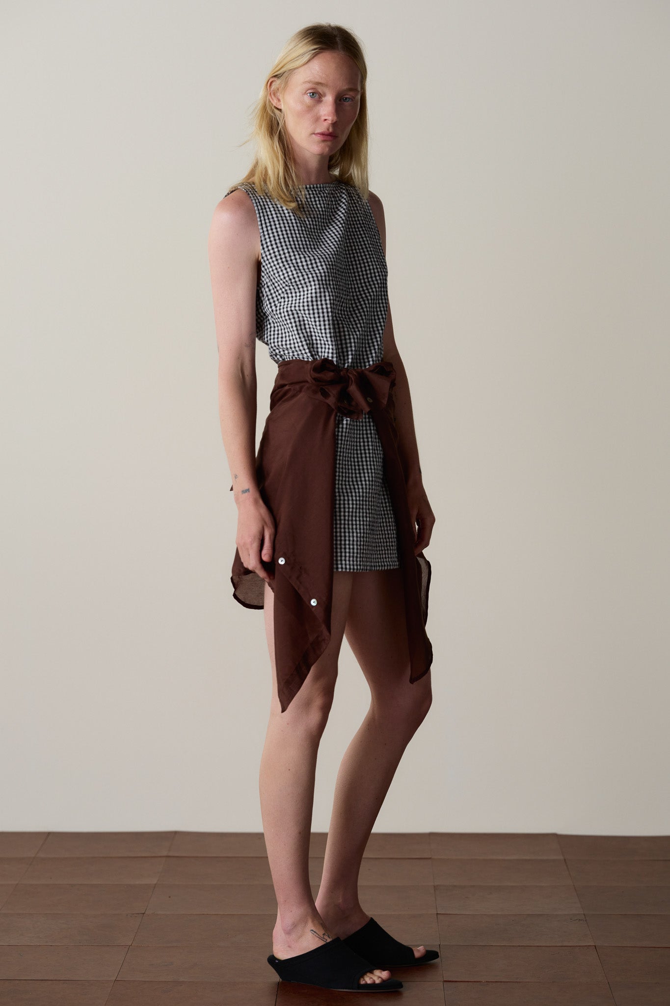 The Cotton Gingham Boatneck Dress