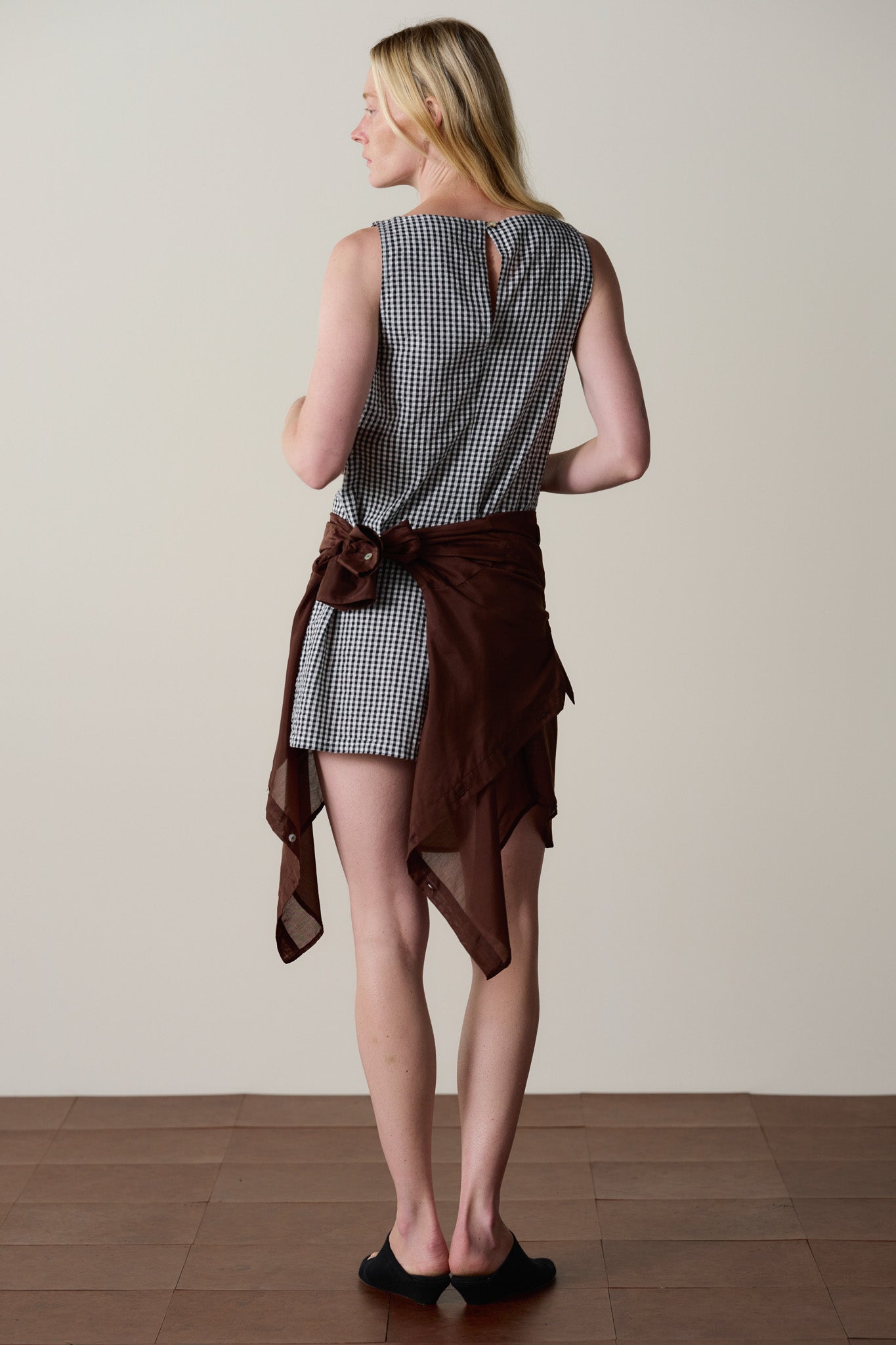 The Cotton Gingham Boatneck Dress