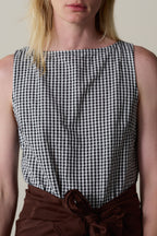 The Cotton Gingham Boatneck Dress
