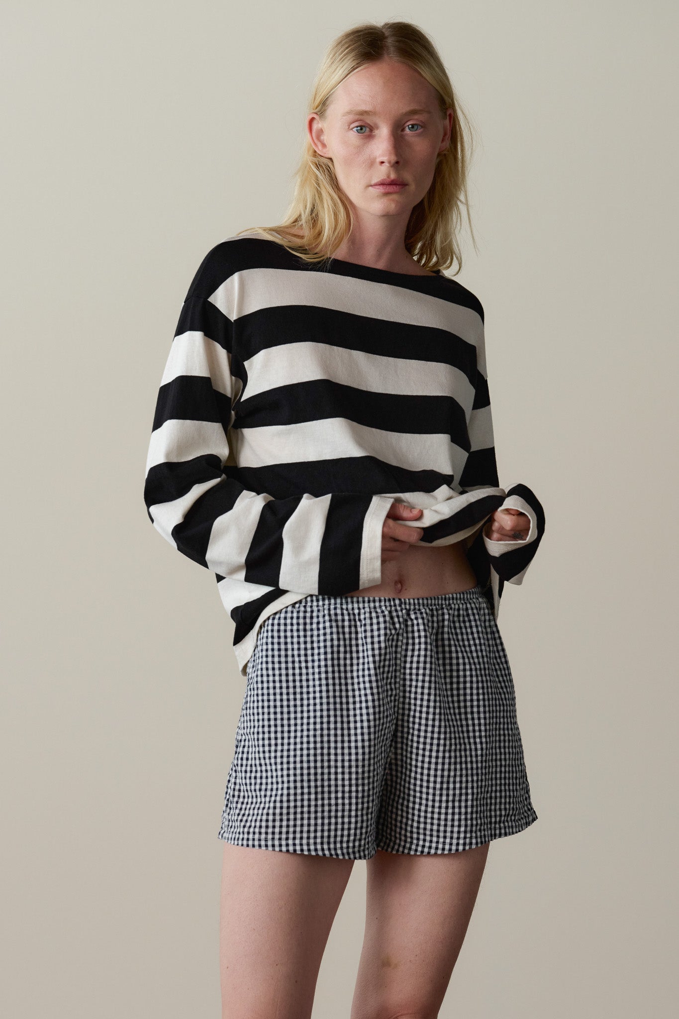The Cotton Gingham Tap Short