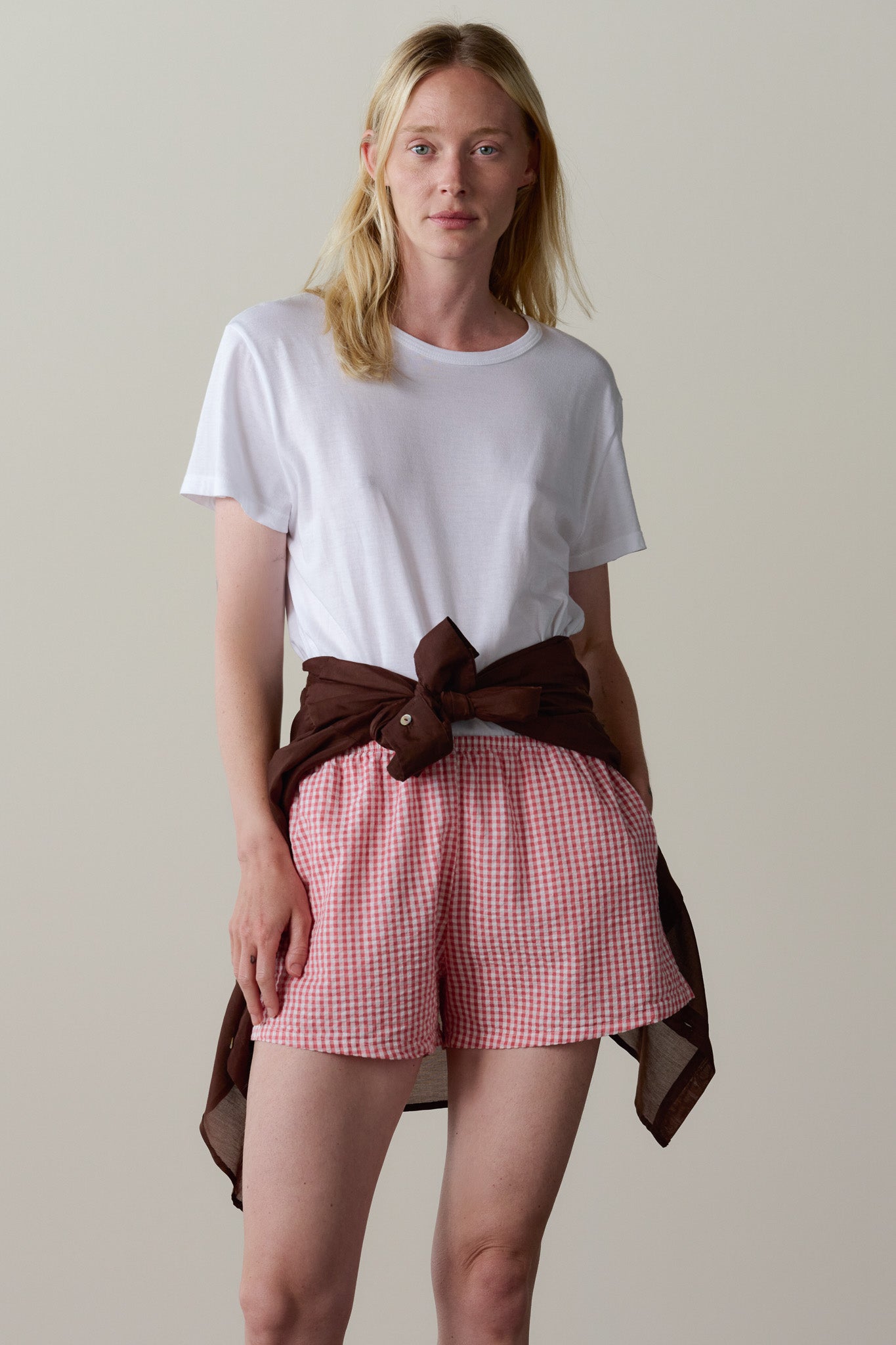 The Cotton Gingham Tap Short