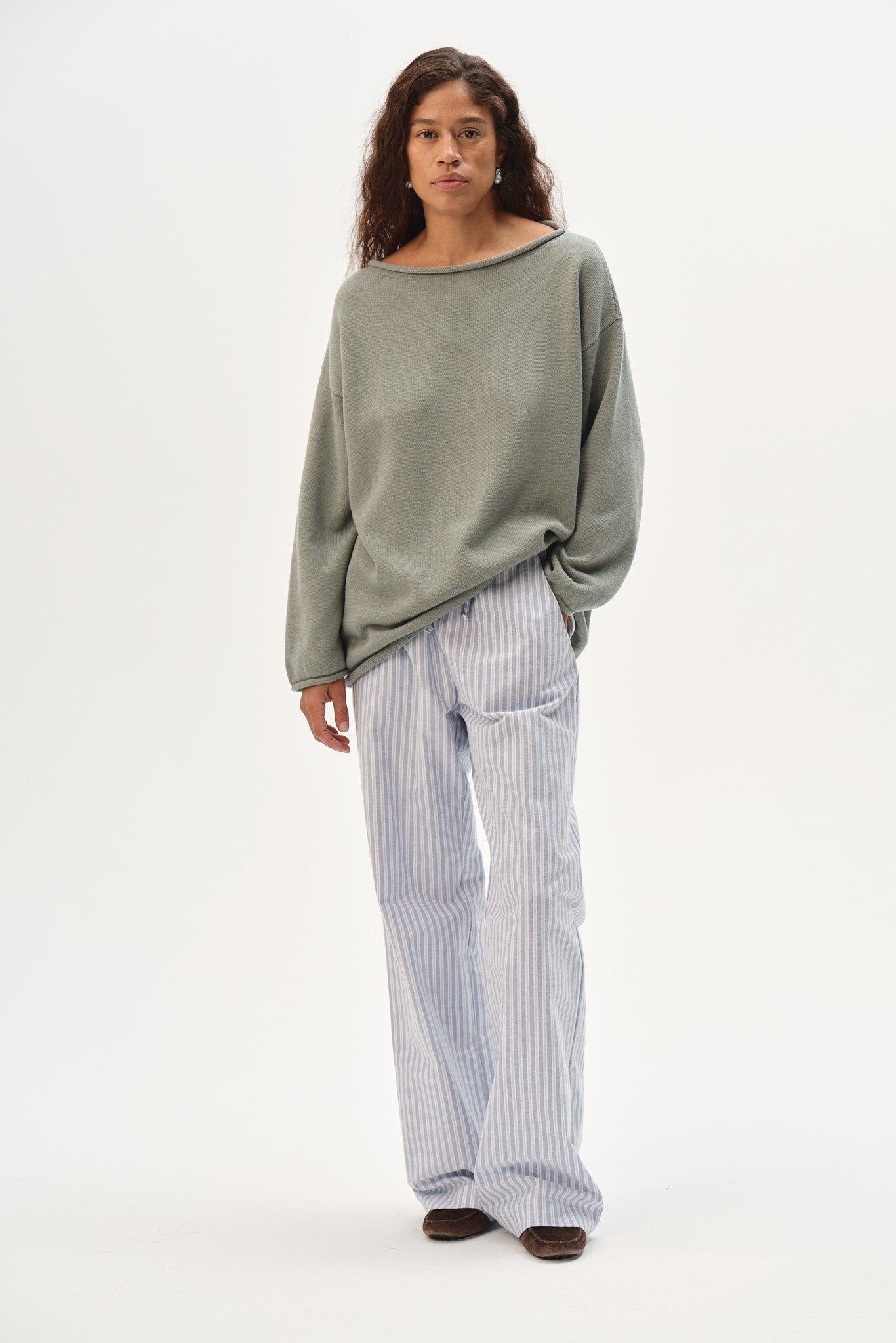 The Cotton Knit Boat Neck Sweater