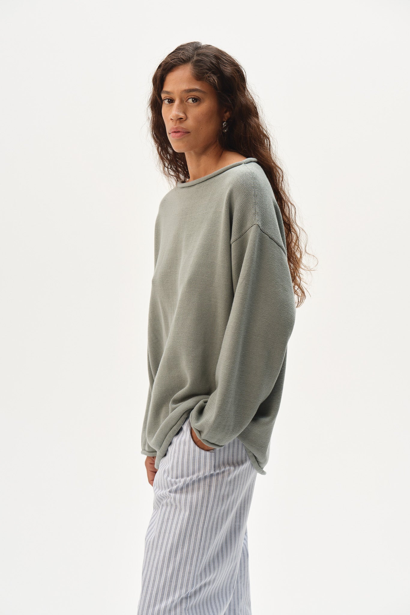 The Cotton Knit Boat Neck Sweater
