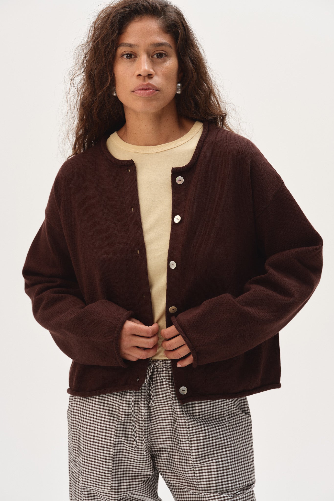 The Cotton Knit Roll Cardigan