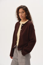 The Cotton Knit Roll Cardigan