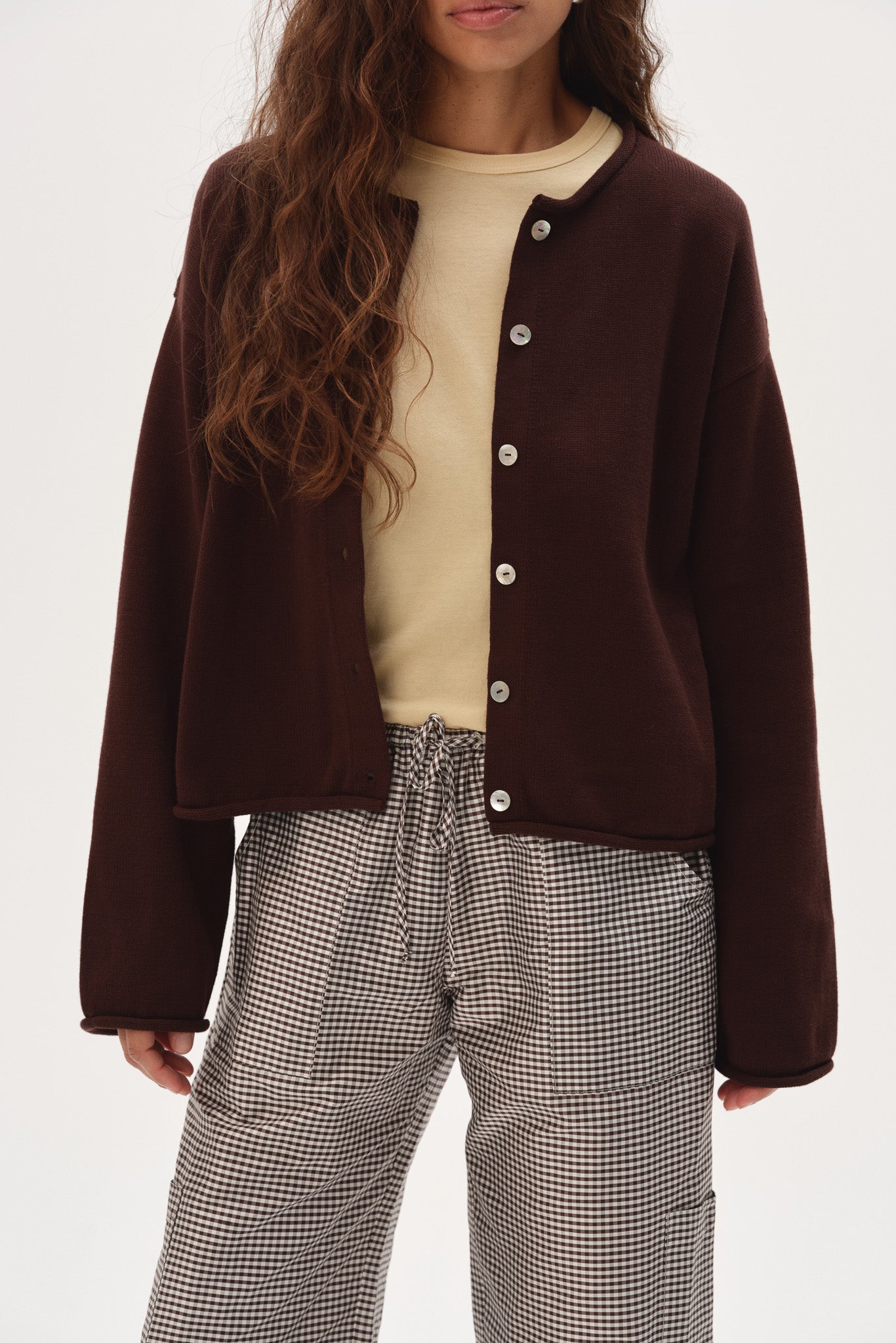 The Cotton Knit Roll Cardigan