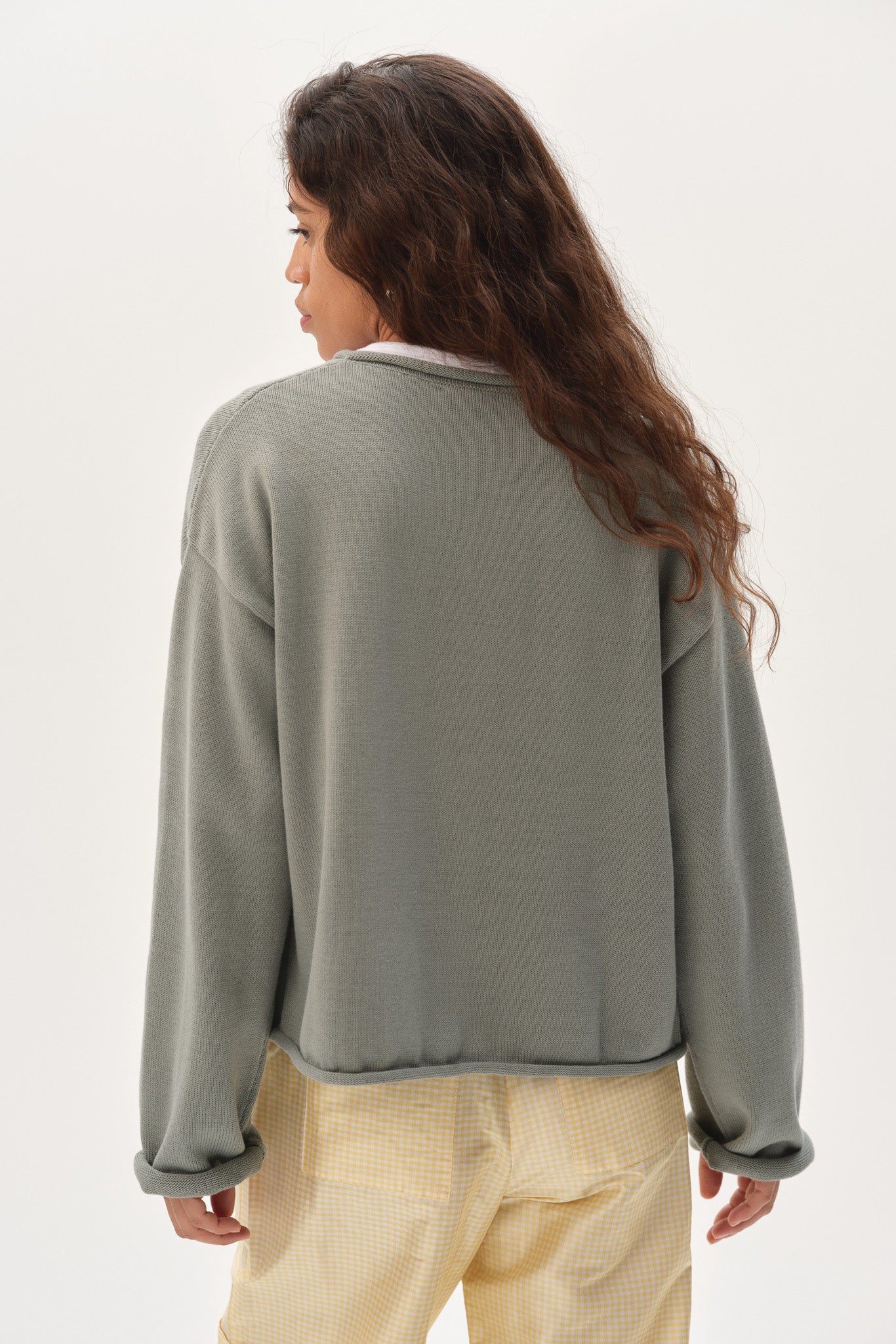 The Cotton Knit Roll Cardigan