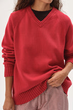 The Cotton Knit V-Neck Sweater