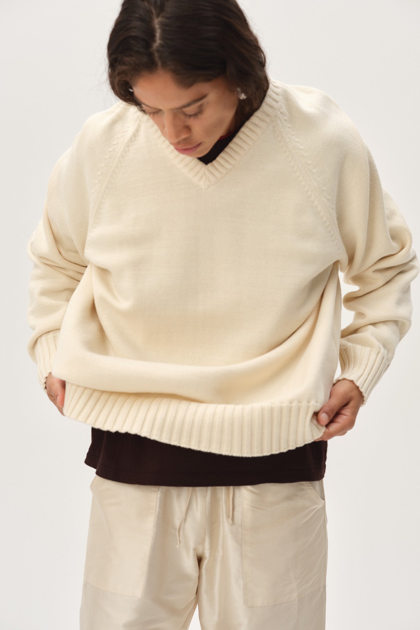 The Cotton Knit V-Neck Sweater