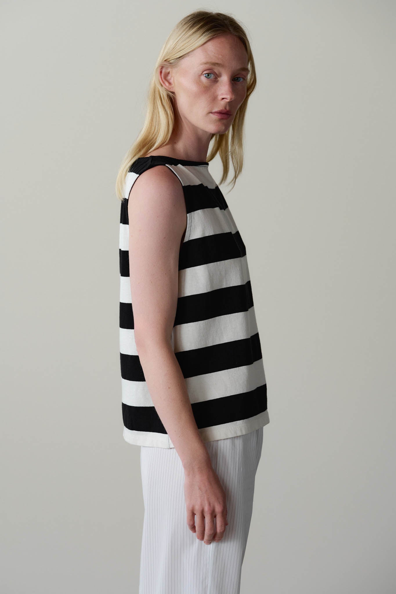 The Jersey Stripe Boatneck Tank
