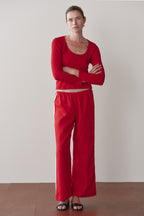 The Linen Crop Stripe Pant