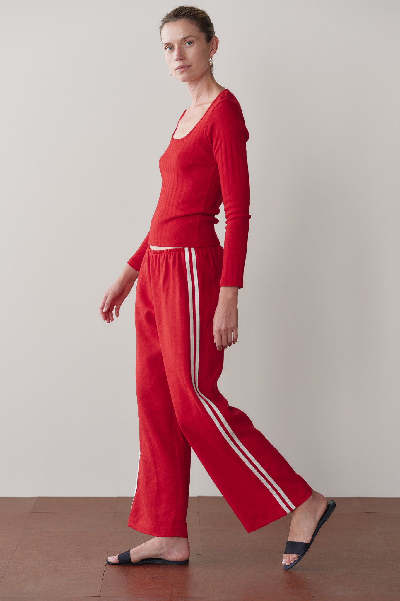 The Linen Crop Stripe Pant