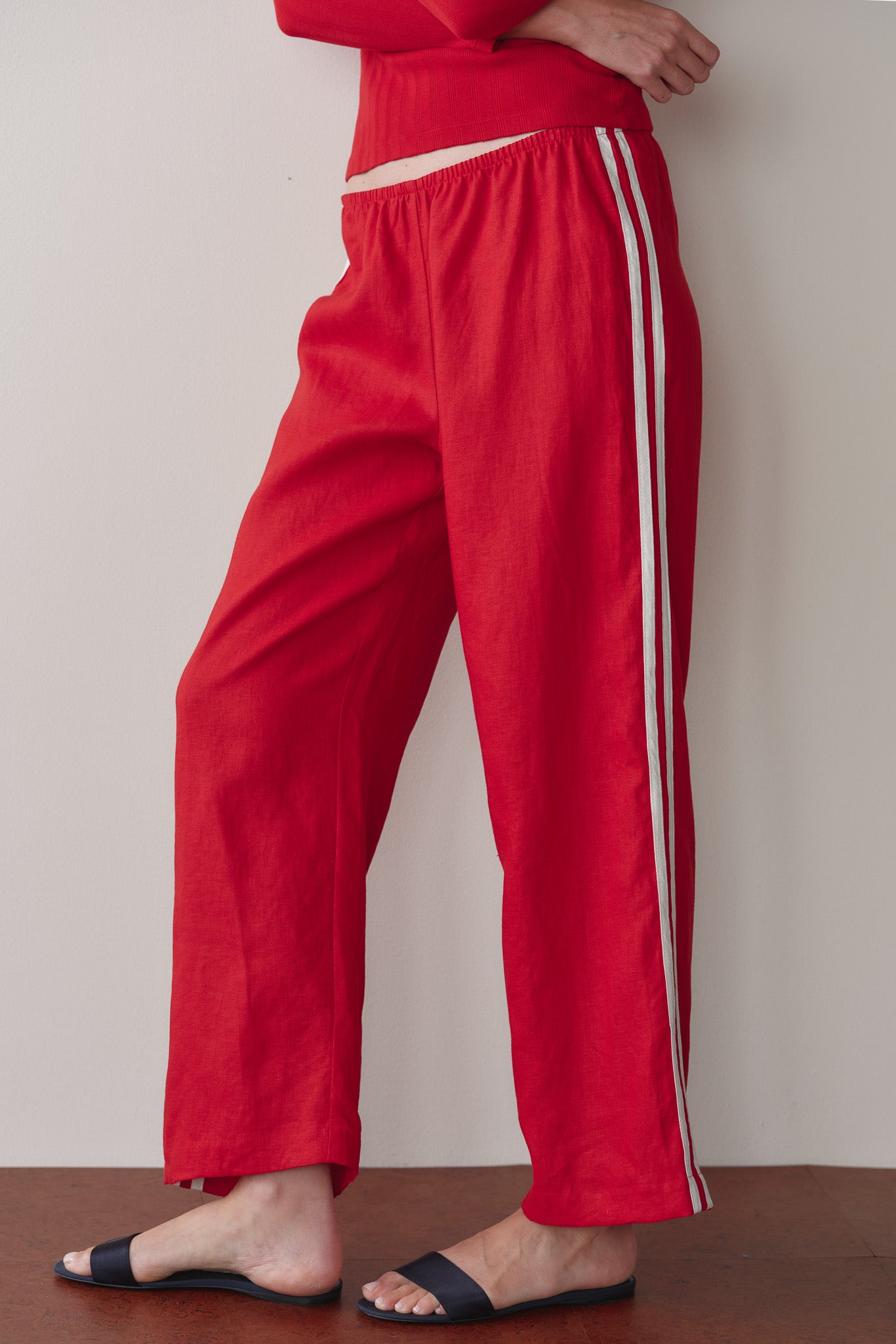 The Linen Crop Stripe Pant