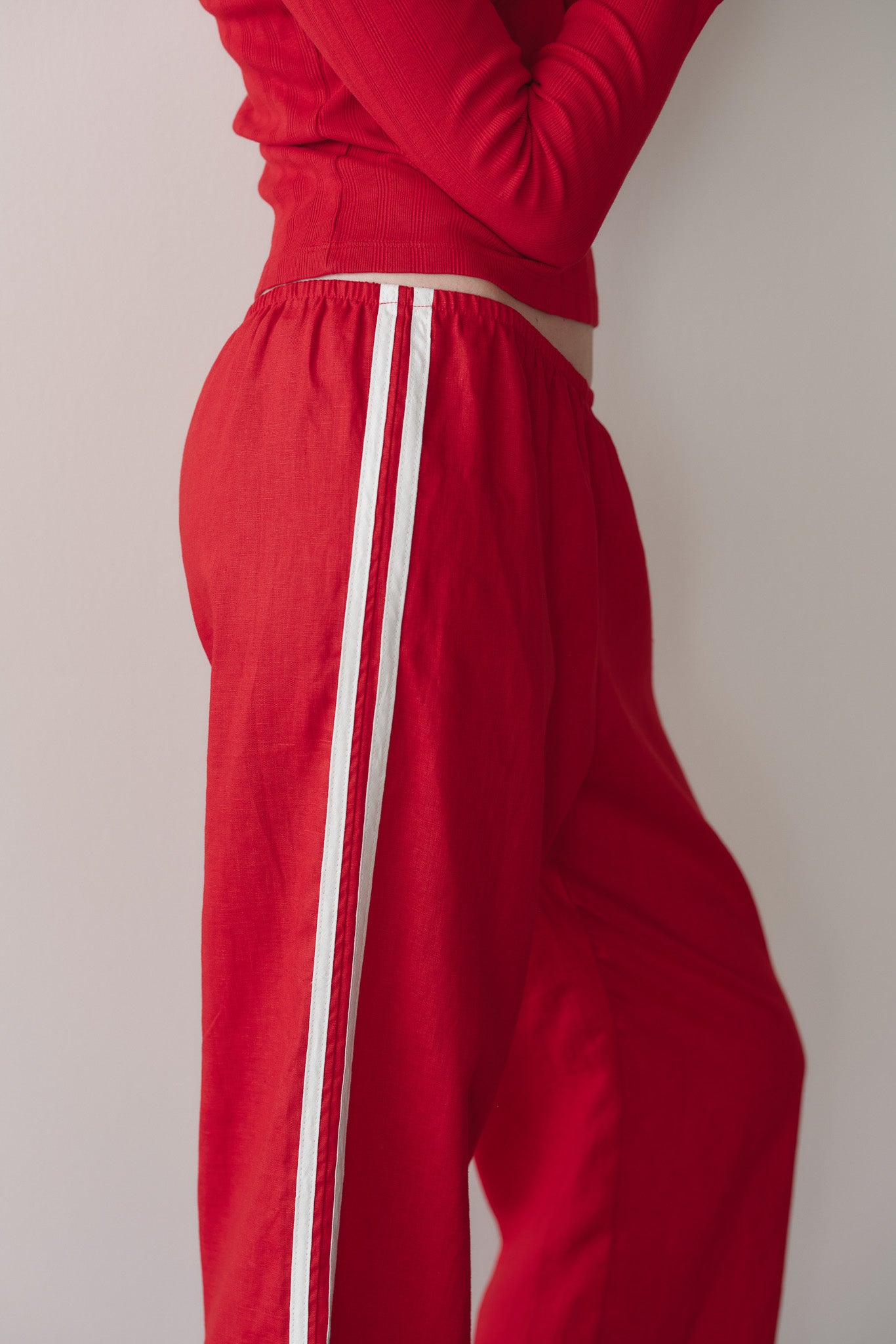 The Linen Crop Stripe Pant