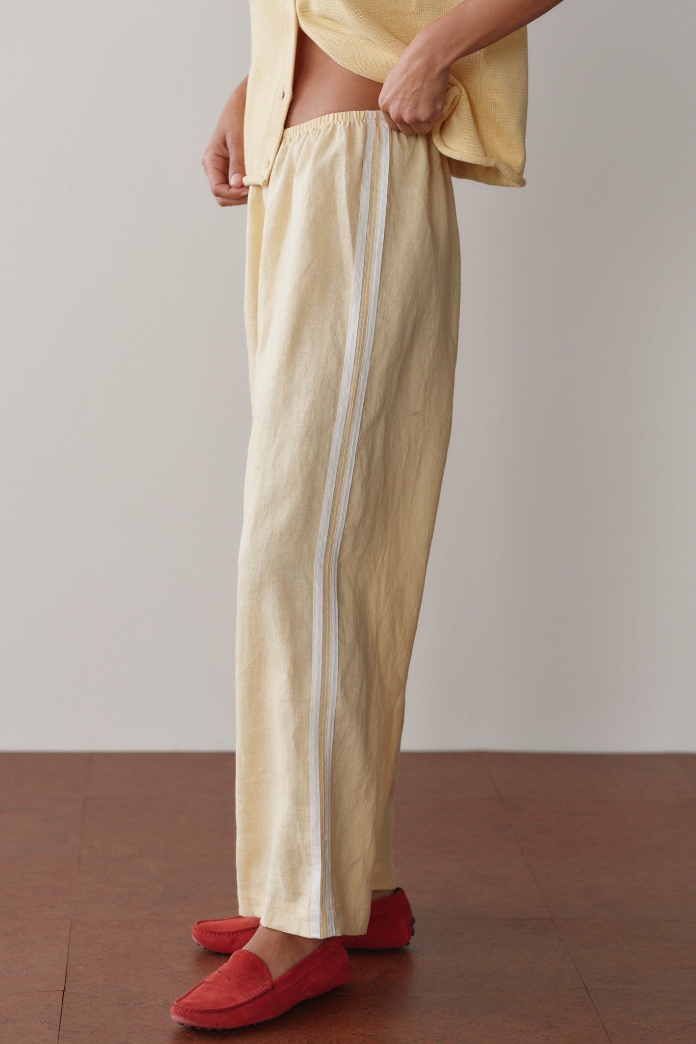 The Linen Crop Stripe Pant