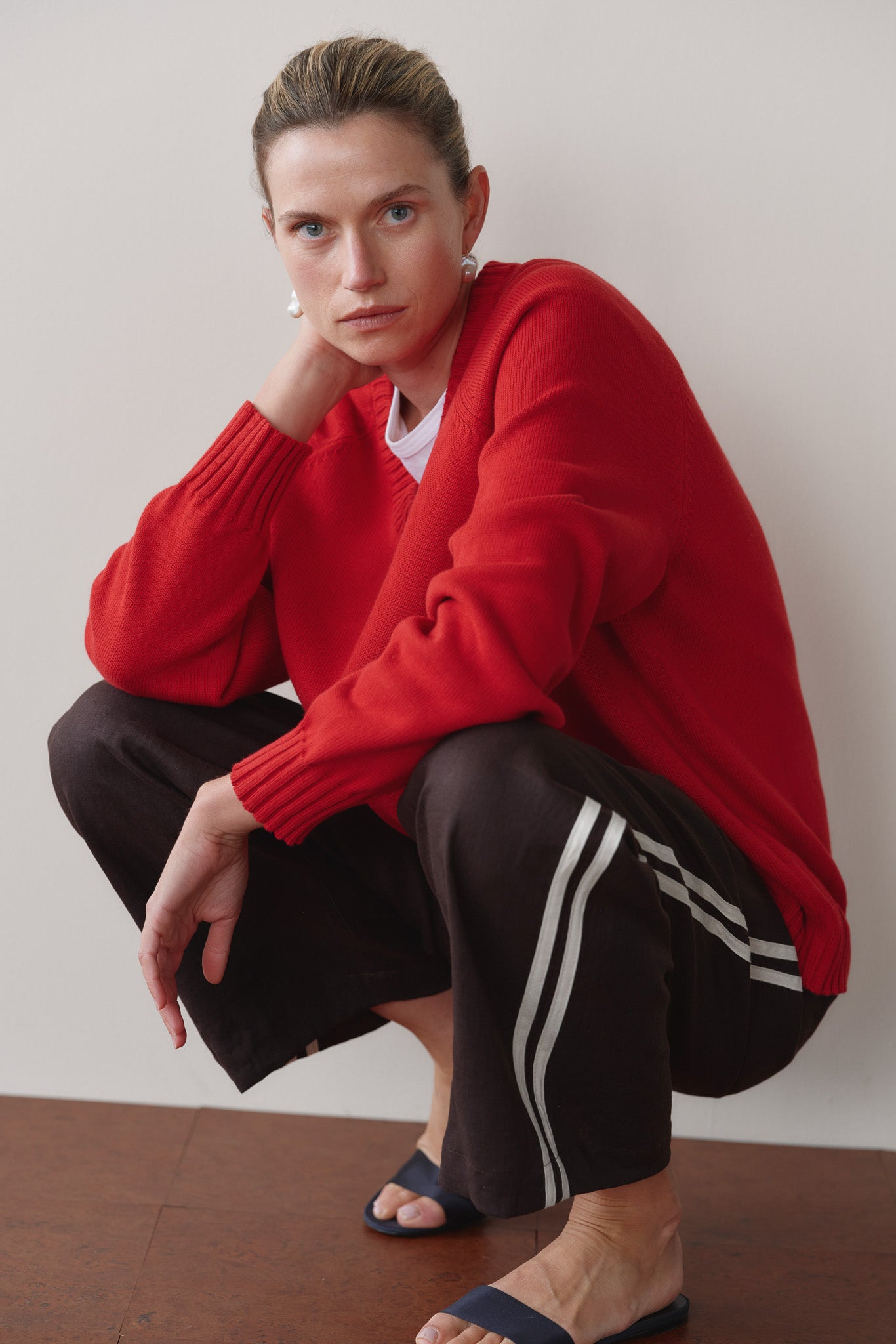 The Linen Crop Stripe Pant