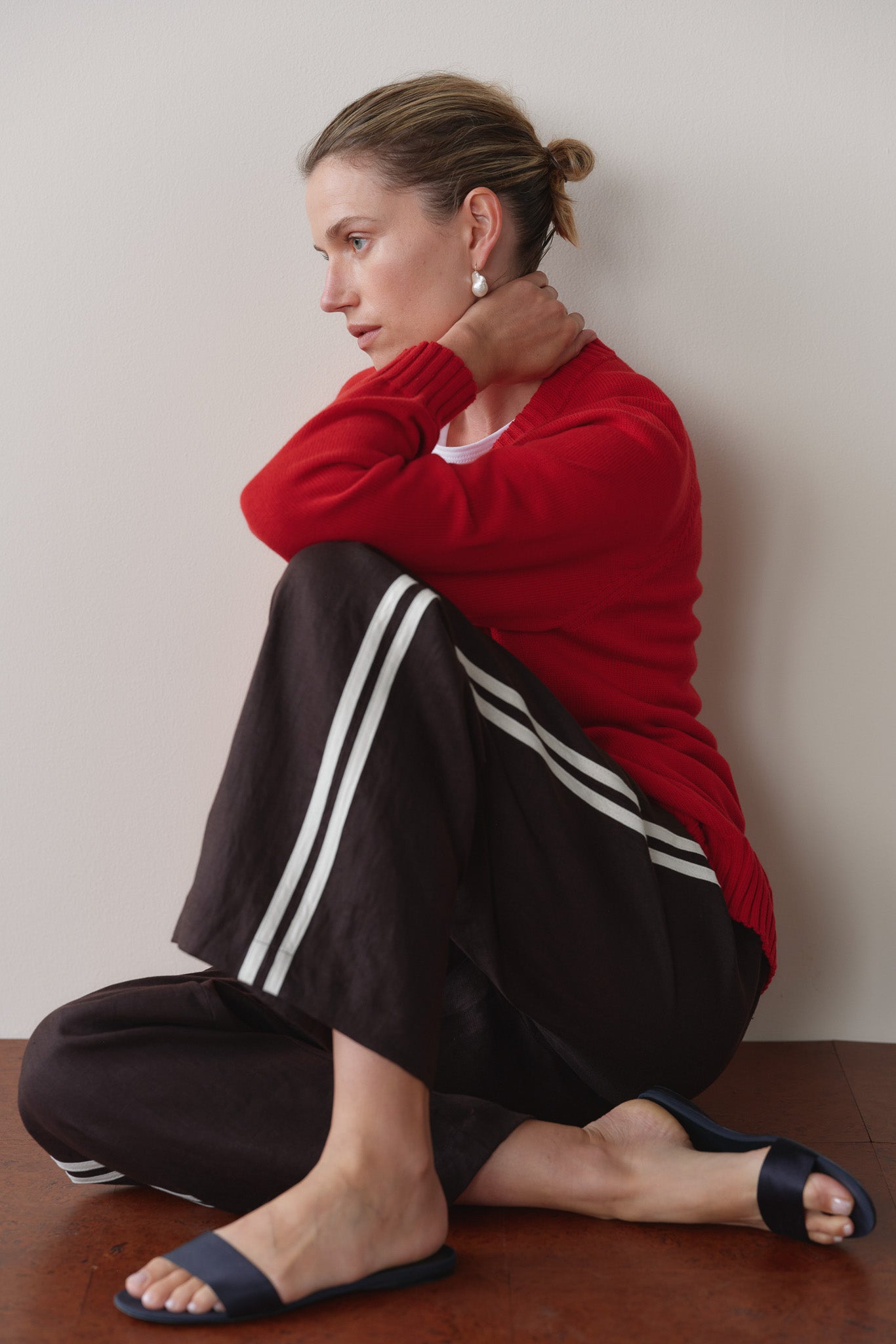 The Linen Crop Stripe Pant