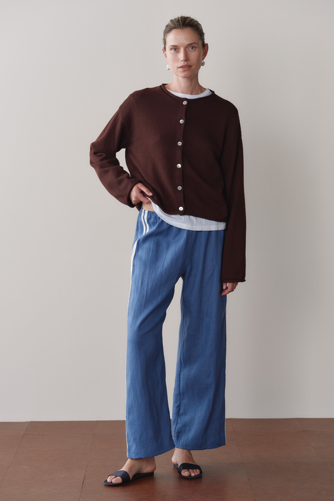 The Linen Crop Stripe Pant