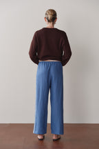 The Linen Crop Stripe Pant
