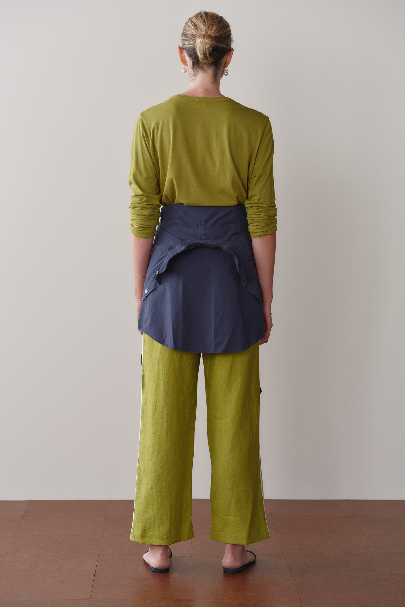 The Linen Crop Stripe Pant