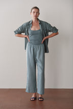 The Linen Crop Stripe Pant