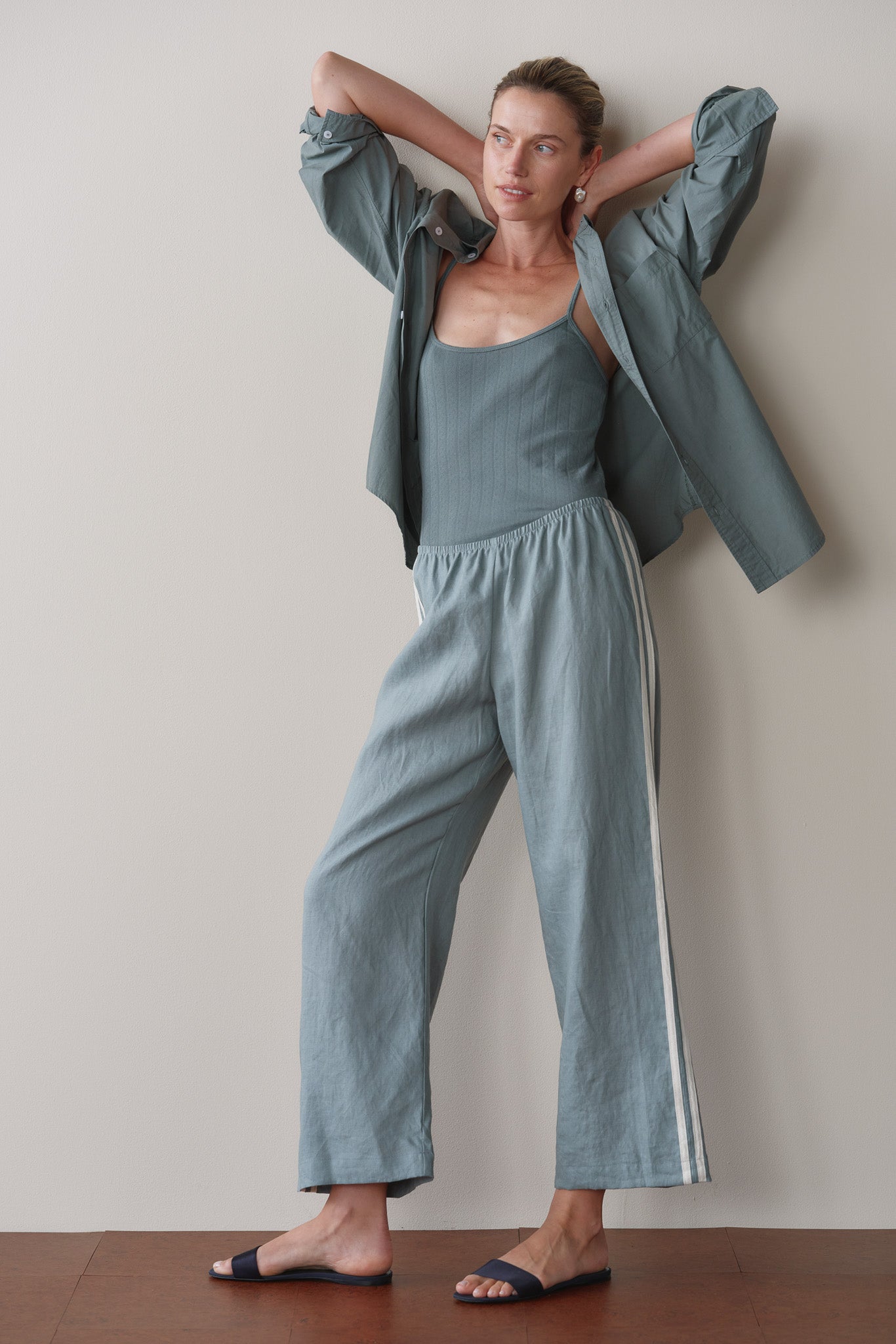 The Linen Crop Stripe Pant