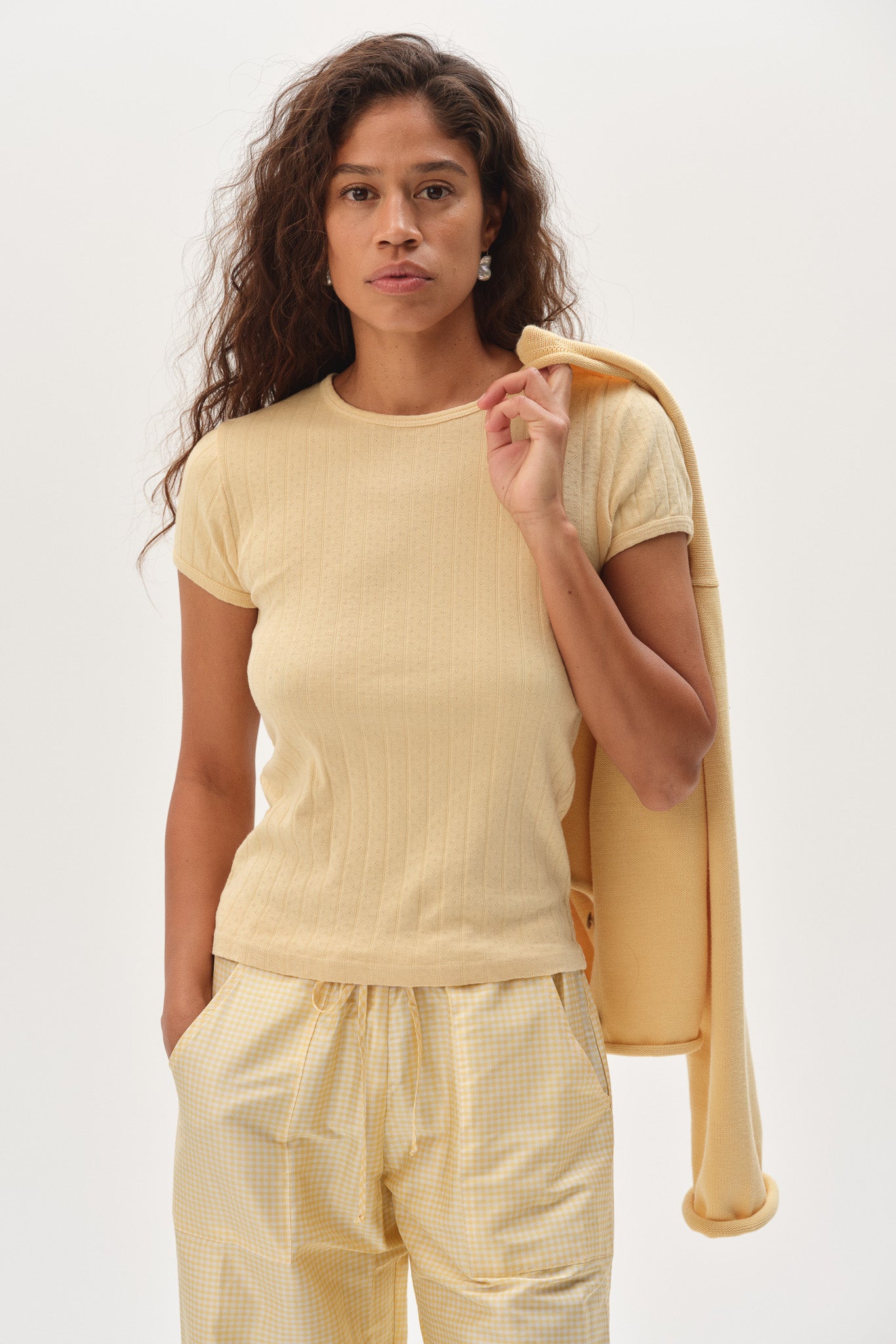 The Pointelle Baby Tee Butter