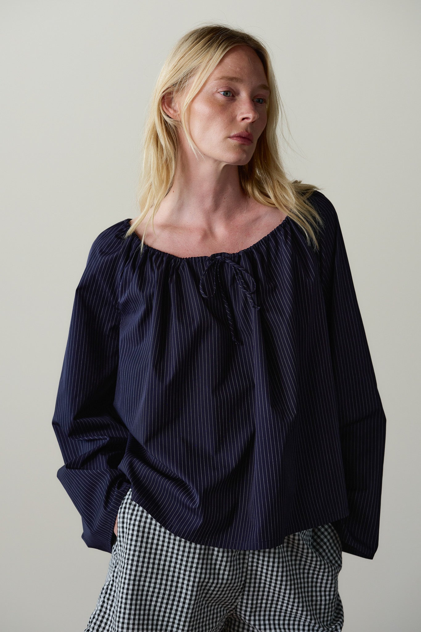 The Pop Pinstripe Tie Top