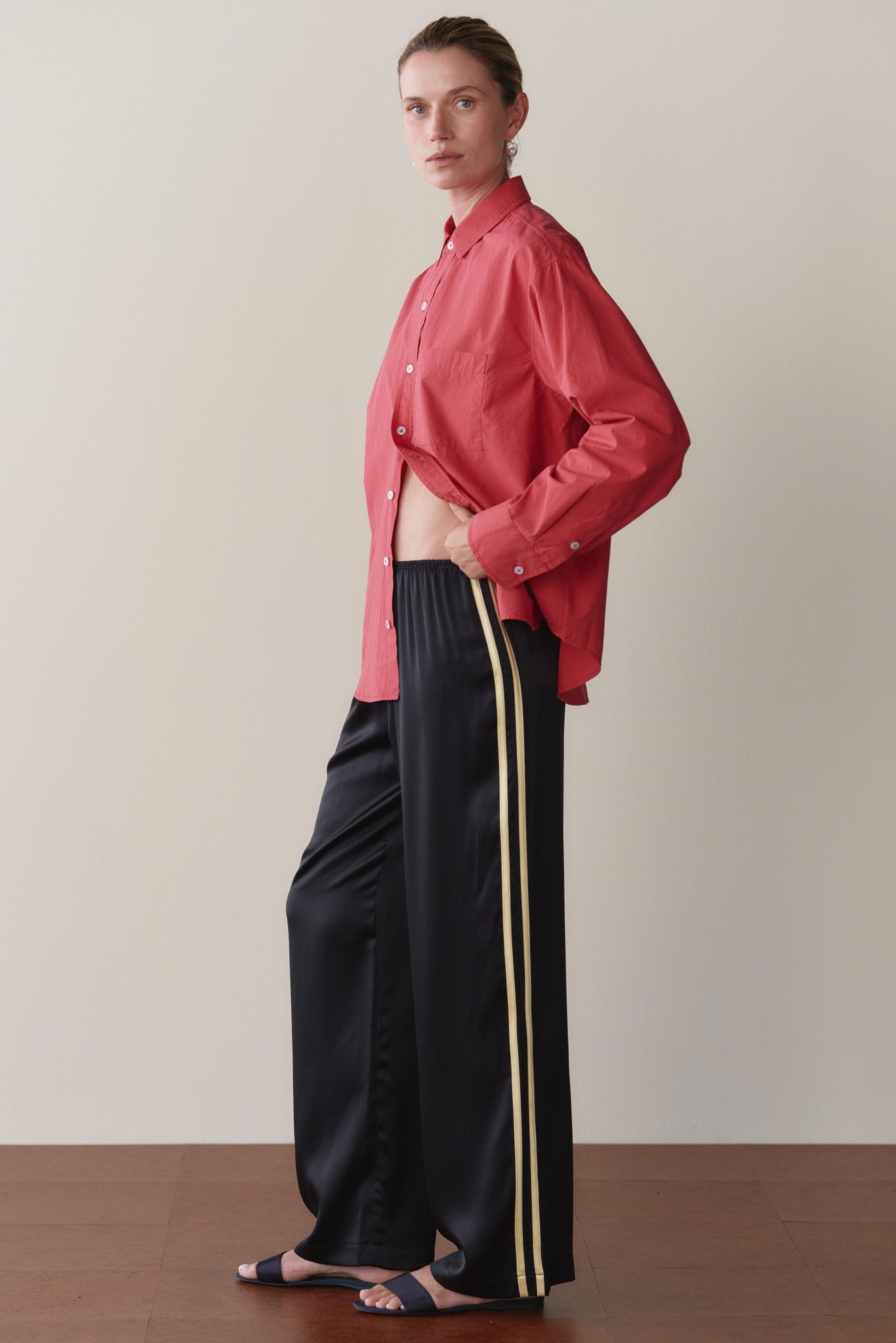 The Silk Stripe Simple Pant