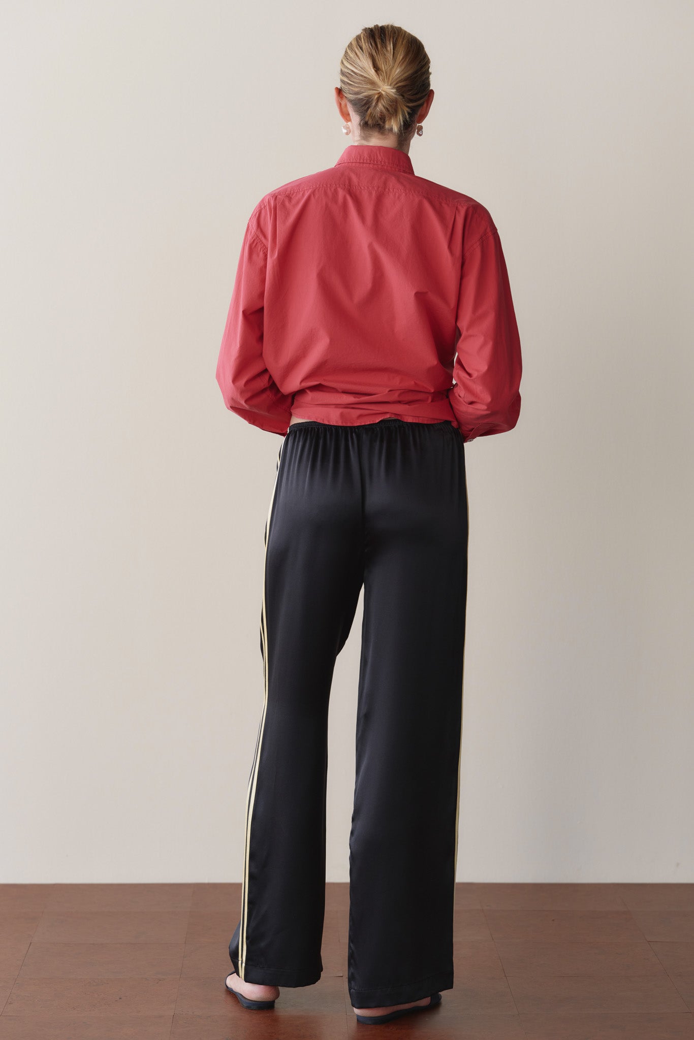 The Silk Stripe Simple Pant