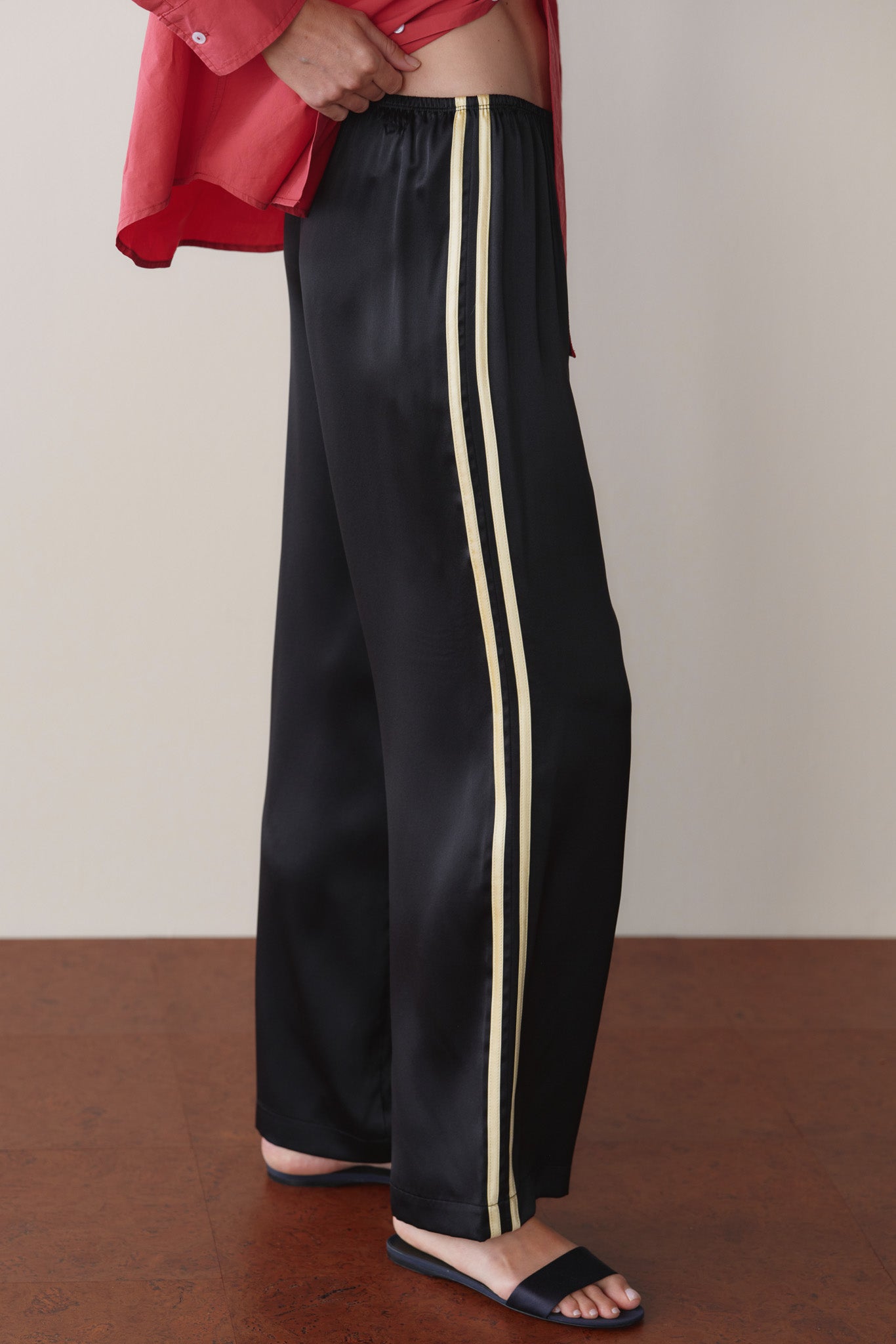 The Silk Stripe Simple Pant