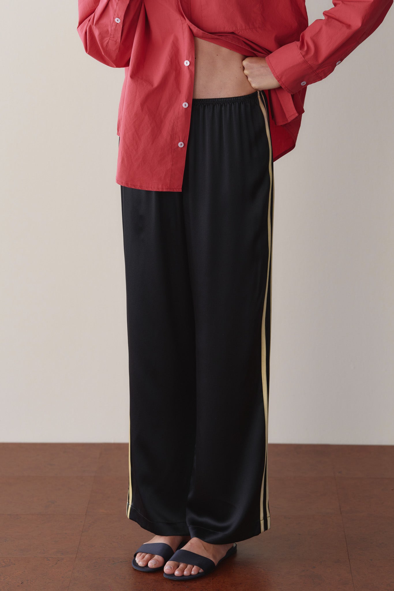 The Silk Stripe Simple Pant