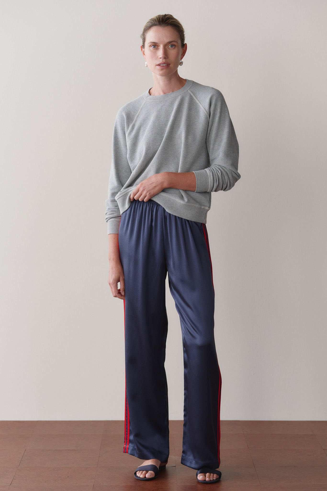 The Silk Stripe Simple Pant