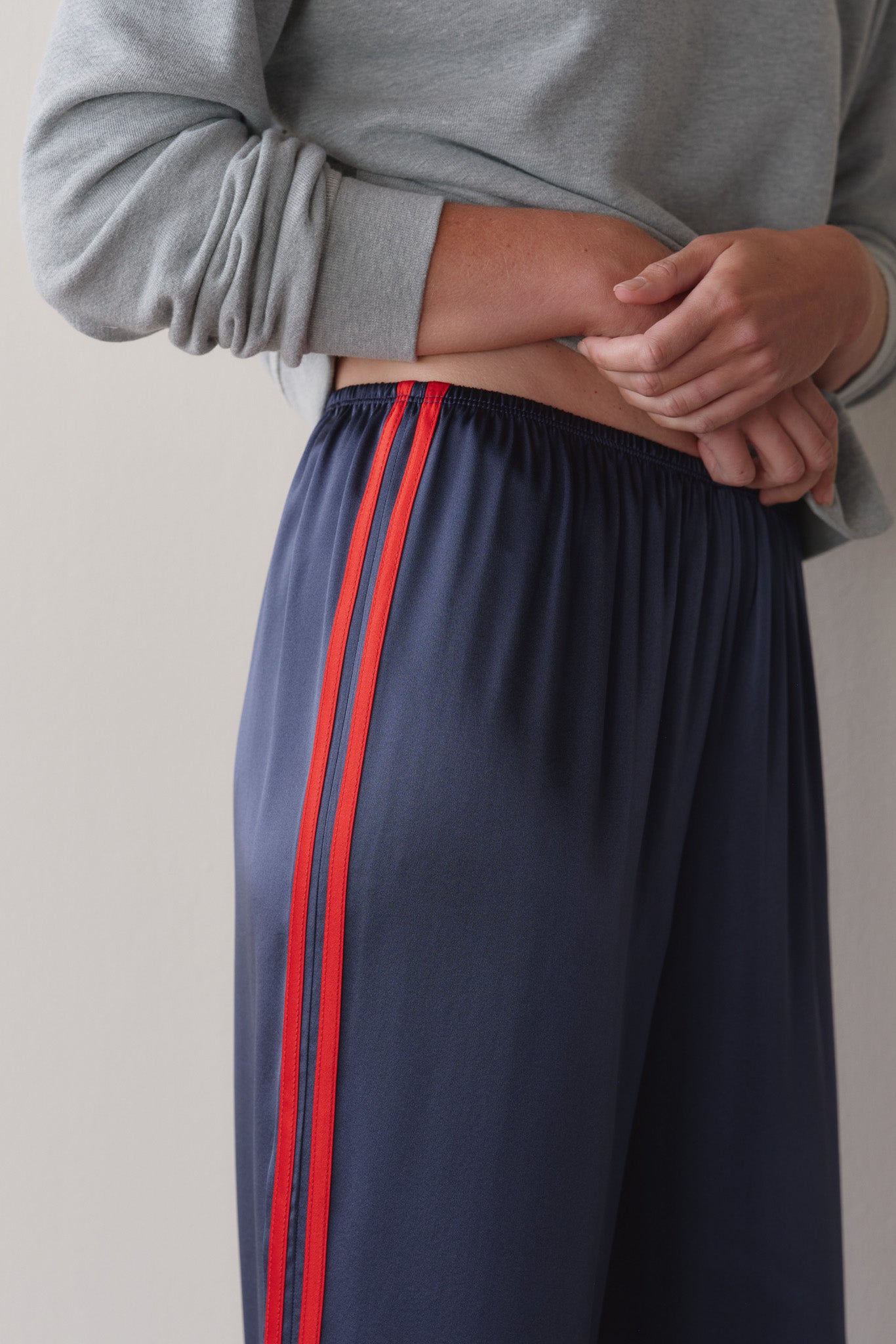 The Silk Stripe Simple Pant