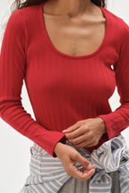 The Varied Rib Long Sleeve Scoop Shirt