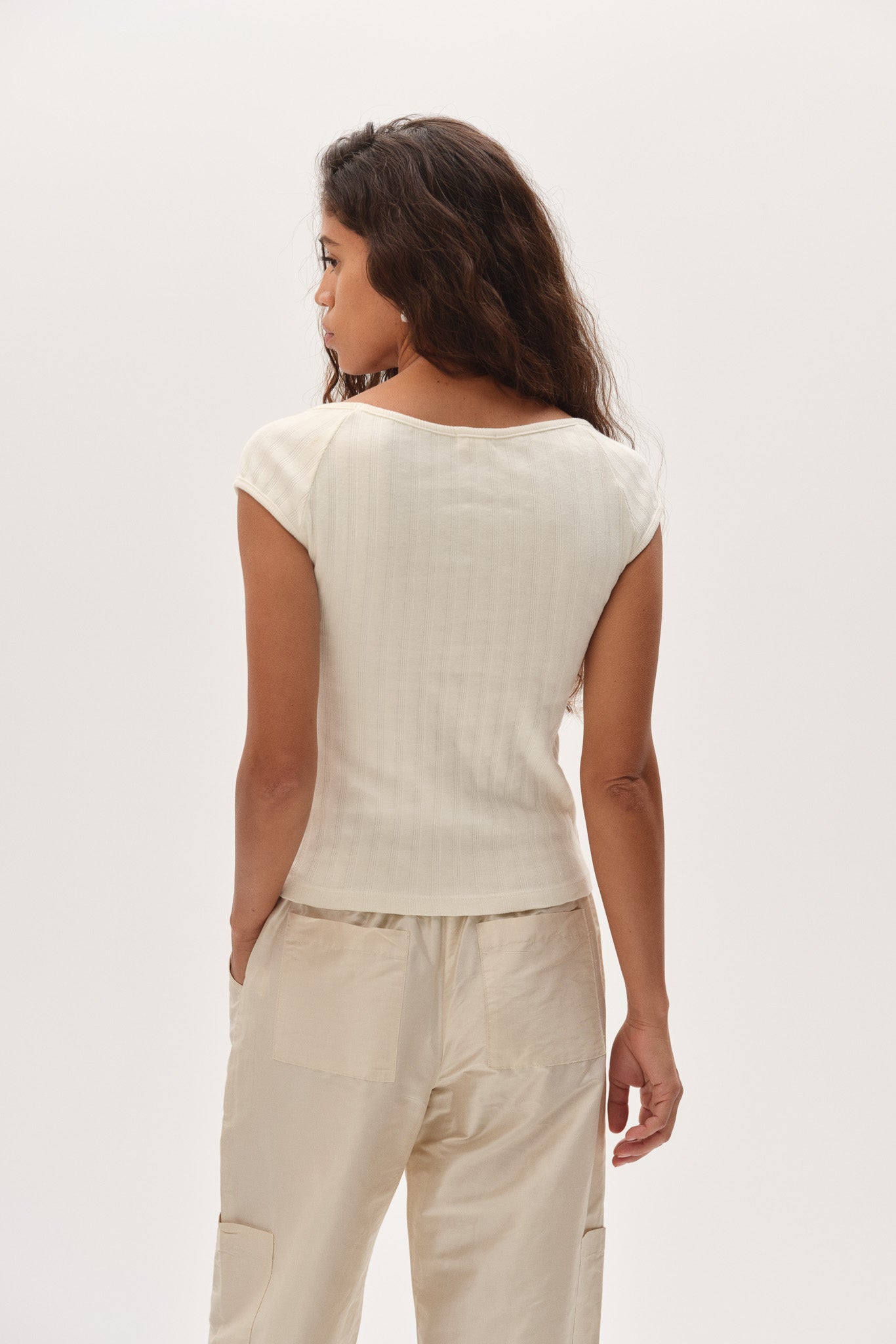 The Varied Rib Wide Neck Tee