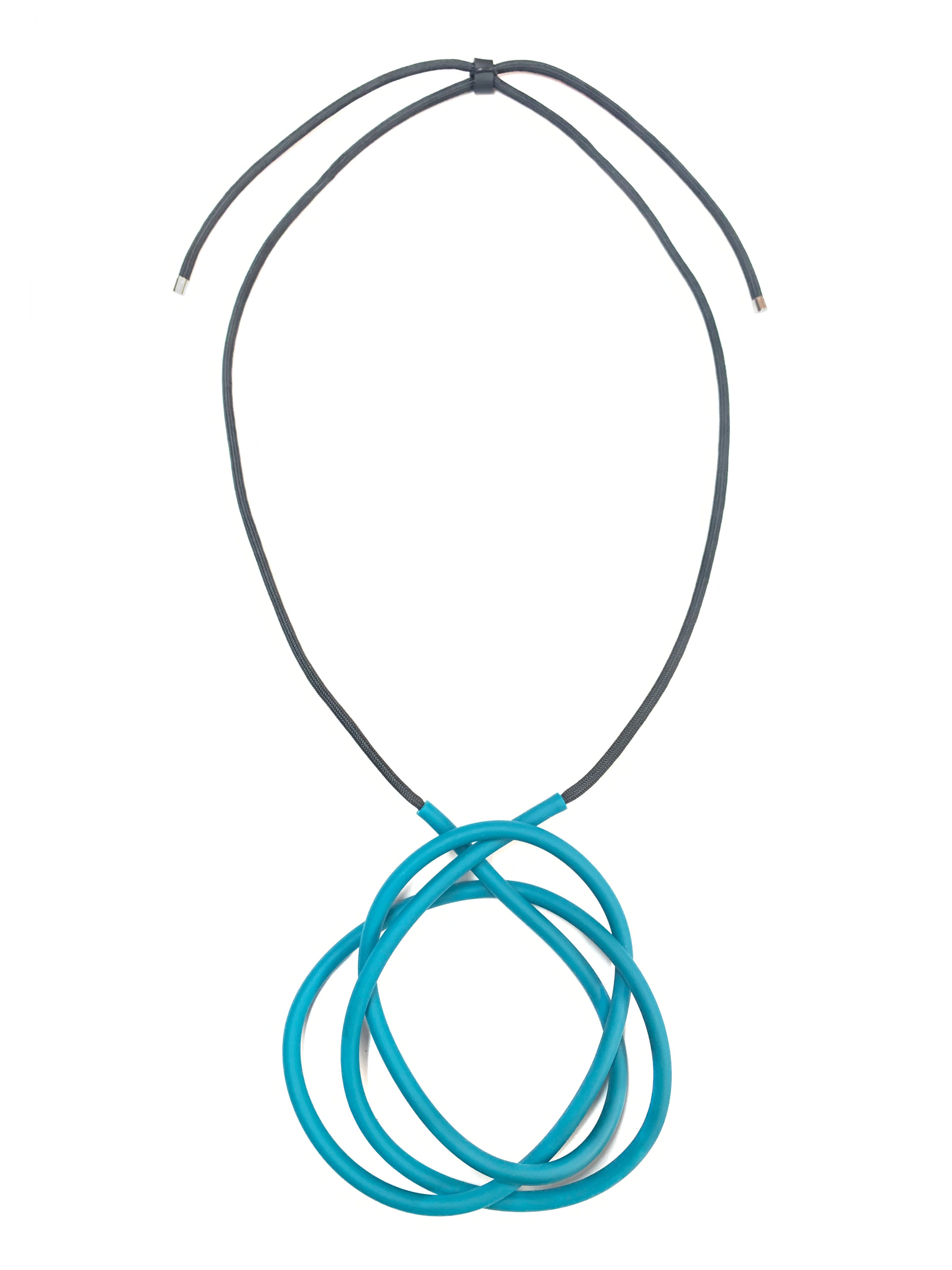 SAMUEL CORAUX Doodle Necklace - Teal and Black